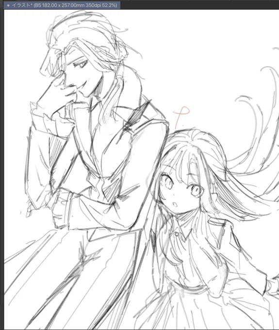 簡単なキャラ紹介イラストでも描こうかなと…ネームやりなさい…はい… 