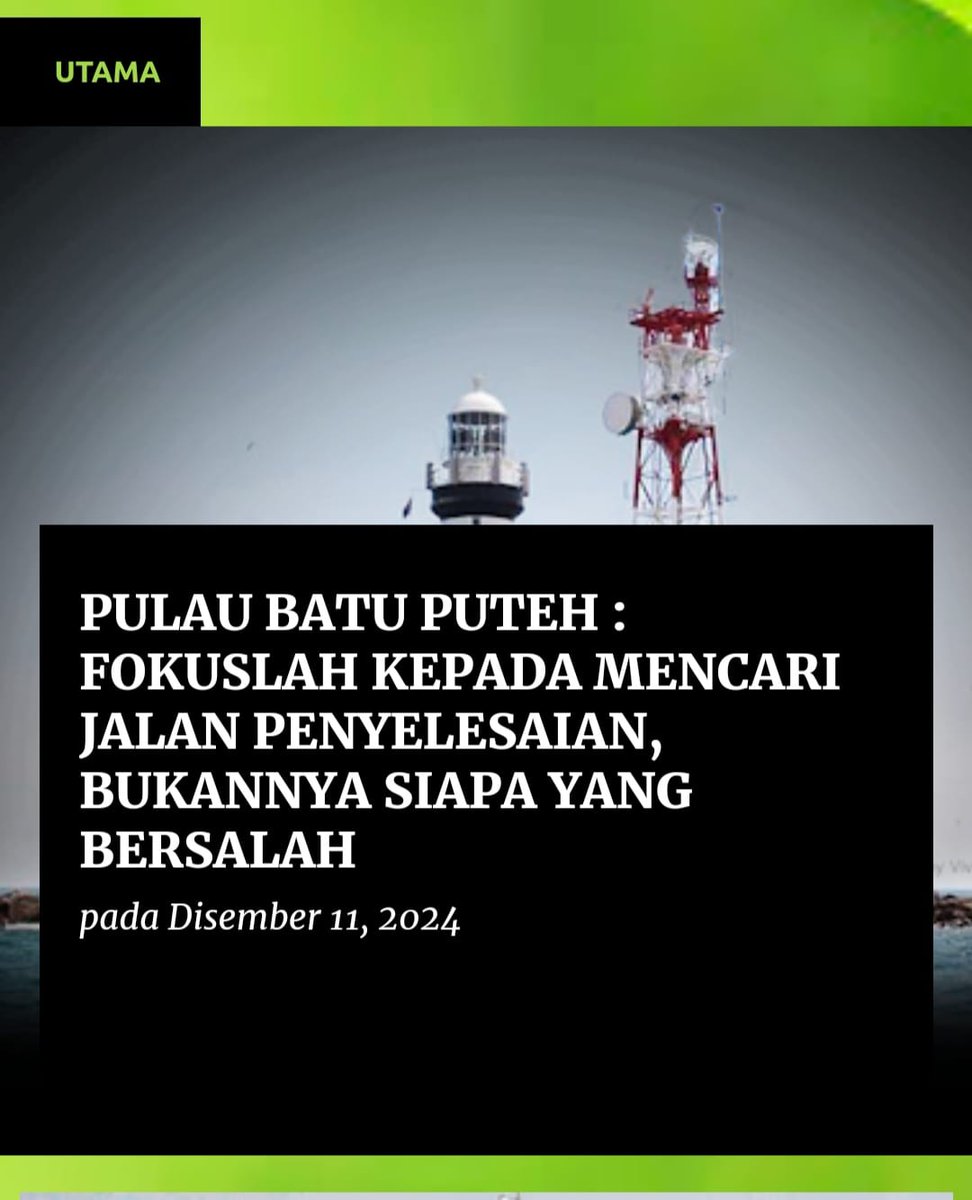 Fokuslah kepada mencari jalan penyelesaian, bukannya mencari siapa yang bersalah.

Sekian.

Khairul Faizi bin Ahmad Kamil, KMN
Jalan Raja Laut, Kuala Lumpur
11 Disember 2024

khairulfaizi.com.my/2024/12/pulau-…