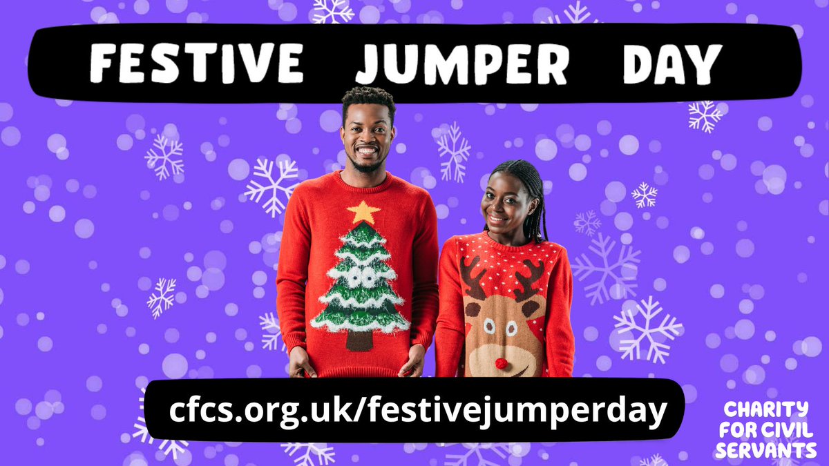 Festive Jumper Day gives you the chance to get together with colleagues and have fun. So what's stopping you? bit.ly/47K9kzK sign up now then rock your most dazzling, wacky and downright tacky festive jumpers to raise money and help civil servants when life gets tough.