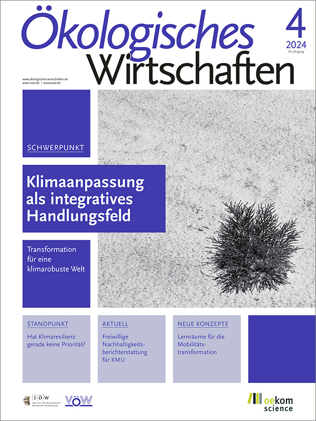 Laut #Klimaanpassungsgesetz müssen sich #Kommunen regionalspezifisch an die #Klimakrise anpassen. Doch wie können Ausgestaltung, politische Verfahren und Finanzierung aussehen? Das bespricht die aktuelle Ausgabe „Ökologisches Wirtschaften“: 
ioew.de/news/article/k…