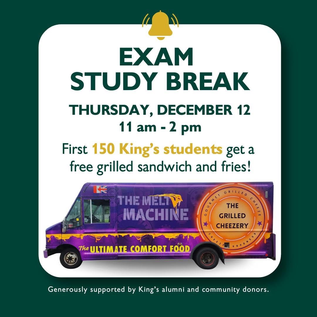 Thanks for <a href="/KUCalumni/">King's Alumni</a> for supporting an exam study break <a href="/KingsAtWestern/">King's at Western</a> !