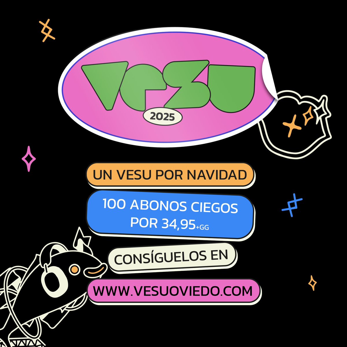 🎟️100 ABONOS CIEGOS🎟️📢 VESU 2025 arranca nueva edición y queremos hacerlo con estos 100 abonos ciegos a 34,95 +GG🤘🏼

🎄Son fechas de regalar y creemos que no hay mejor regalo para esta Navidad que un VESU💚

✅abonos vesu.es