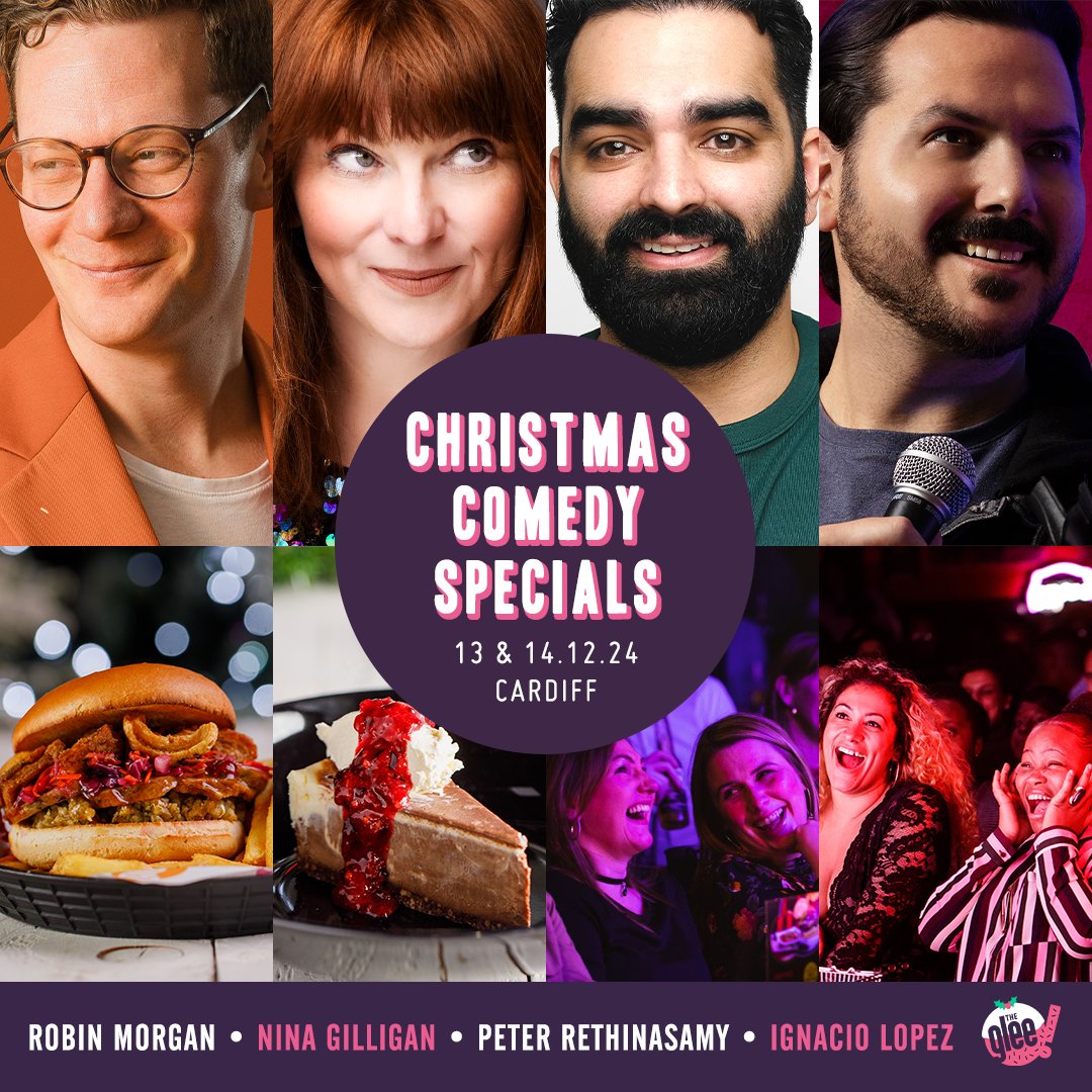 The Glee Club Cardiff (@gleeclubcardiff) on Twitter photo Our Christmas Comedy Specials return from TONIGHT! 🎄
This week we'll be joined by the hilarious <a href="/ninagilligan/">Nina Gilligan</a>, <a href="/comedylopez/">Ignacio Lopez</a>, <a href="/themattrees/">Matt Rees Welsh Stand Up</a> (Wed), <a href="/SteffEvansHaha/">Steffan Evans</a> (Wed), <a href="/robinjaymorgan/">Robin Morgan</a> (Thu - Sat), Morgan Rees (Thu) & <a href="/standuppete/">Peter Rethinasamy</a> (Fri & Sat)! 🎁
🎟️ bit.ly/CardiffXmas Our Christmas Comedy Specials return from TONIGHT! 🎄
This week we'll be joined by the hilarious <a href="/ninagilligan/">Nina Gilligan</a>, <a href="/comedylopez/">Ignacio Lopez</a>, <a href="/themattrees/">Matt Rees Welsh Stand Up</a> (Wed), <a href="/SteffEvansHaha/">Steffan Evans</a> (Wed), <a href="/robinjaymorgan/">Robin Morgan</a> (Thu - Sat), Morgan Rees (Thu) & <a href="/standuppete/">Peter Rethinasamy</a> (Fri & Sat)! 🎁
🎟️ bit.ly/CardiffXmas