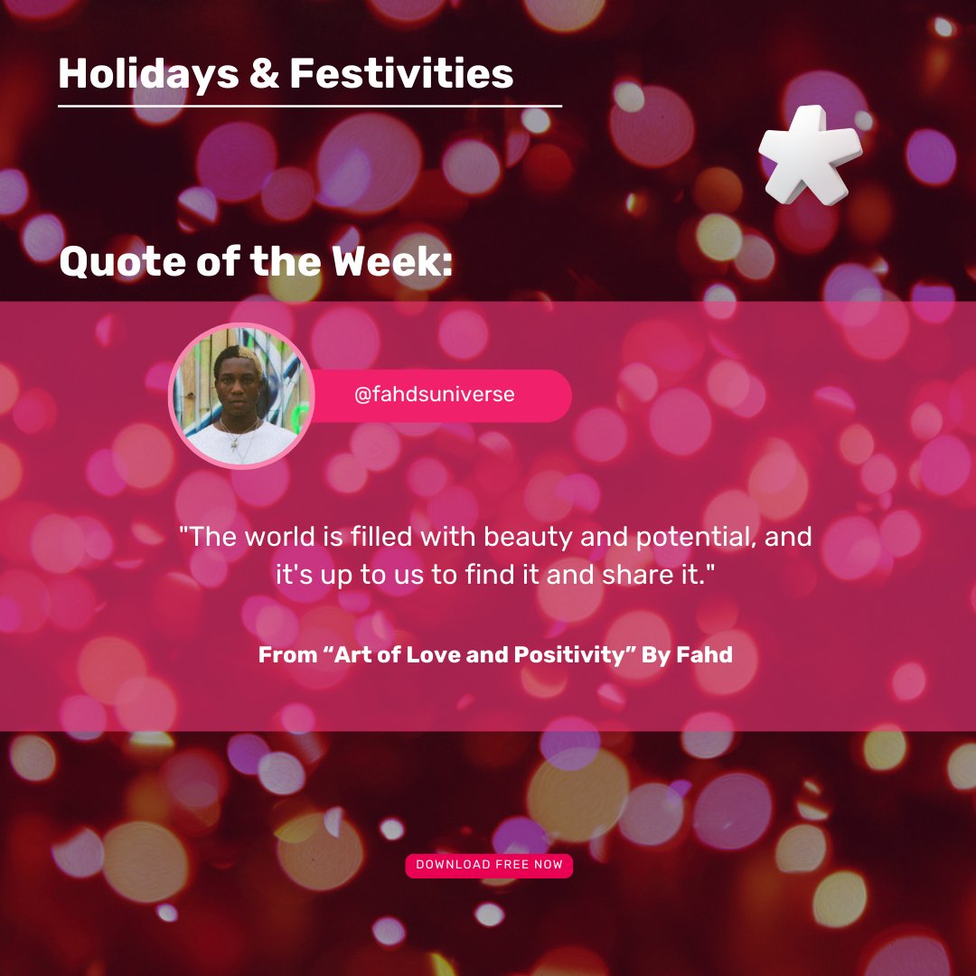 This week's #quoteoftheweek comes from Fahd Bello 💭🙌

Find more on the app: to.uptime.app/Jgd8czt7gxb

#UptimeApp #HolidaysandFestivities