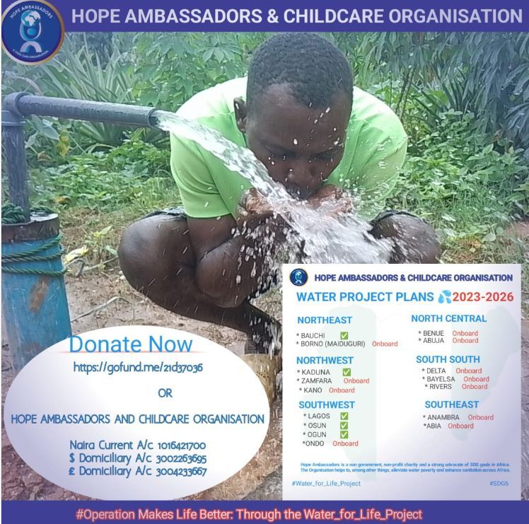 HopeAmbassador7's tweet photo. Join us in our quest to guarantee access to clean and safe water for individuals in every corner of the globe! By collaborating, we can make a significant impact, transforming lives in communities that need it the most. Clean water should be a universal right for all #WaterIsLife https://t.co/qaGjiUr9Zz