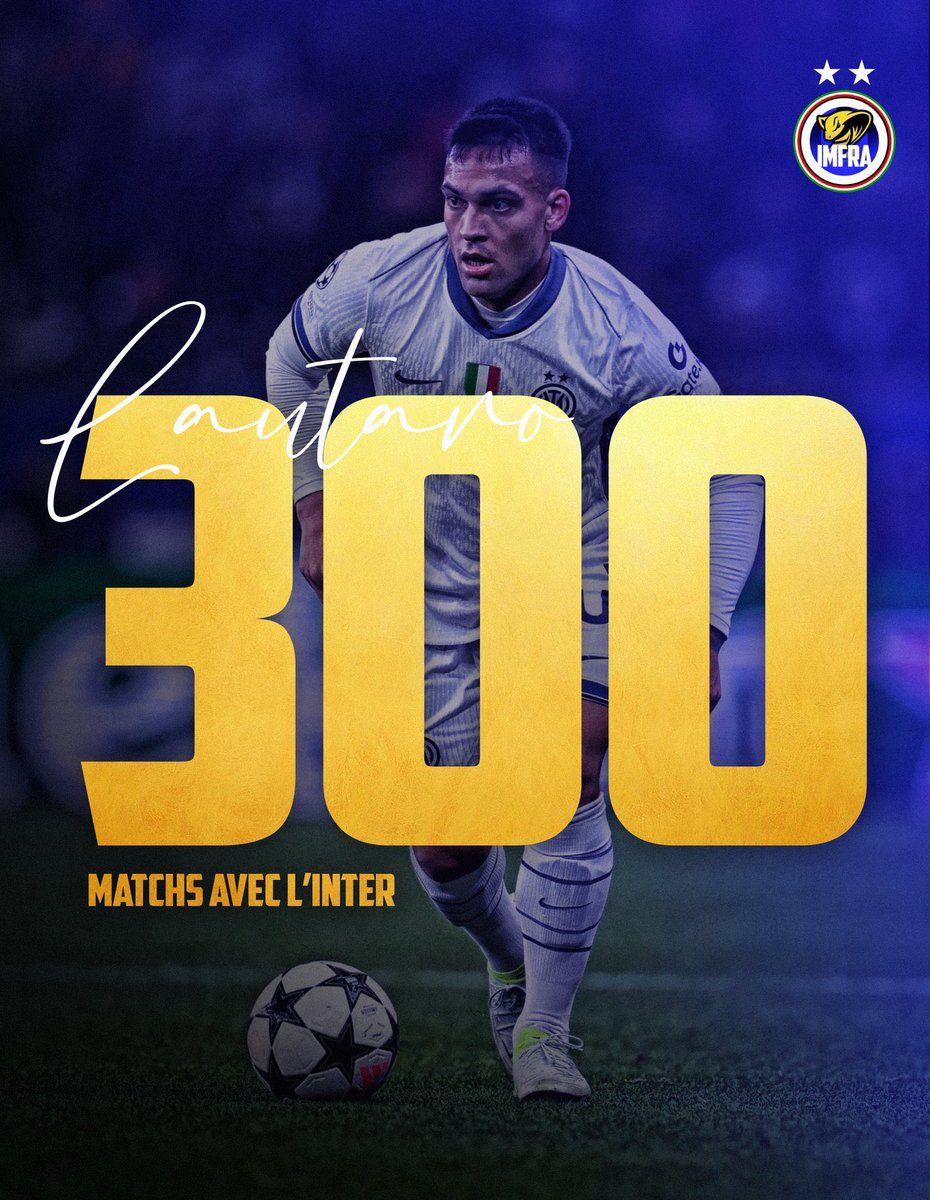 Contre le Bayer Leverkusen, Lautaro Martinez a disputé son 300e match avec l’Inter. 🖤💙