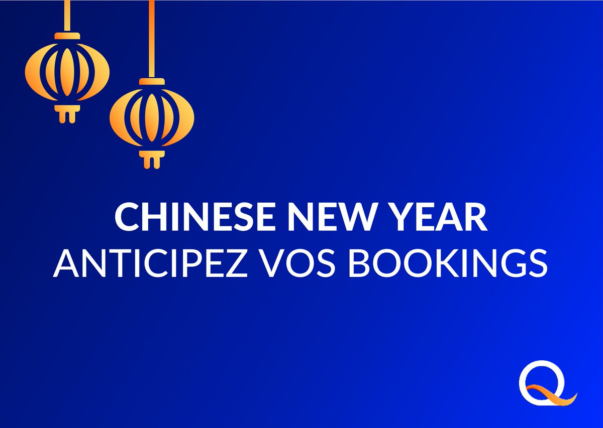 Le Nouvel An chinois qui aura lieu le 29 janvier 2025, impactera les chaînes d’approvisionnement : fermetures d’usines, capacités de fret réduites, délais prolongés...🕒 Anticipez pour éviter les retards et garantir vos livraisons.📩 experts@qualitairsea.com
