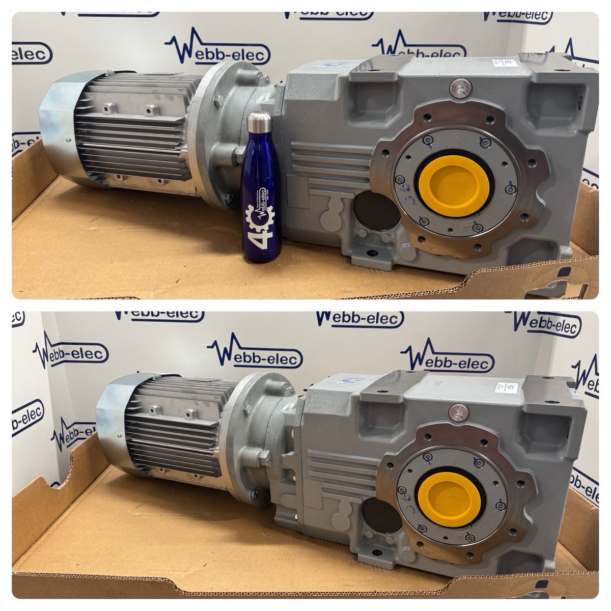 WebbElec's tweet image. This Bonfiglioli unit was selected to replace a shaft mounted speed reducer with vee belt and motor arrangement on an existing belt elevator system.
Another successful gearmotor solution from Webb-Elec ⭐

#Bonfiglioli

#gearmotors