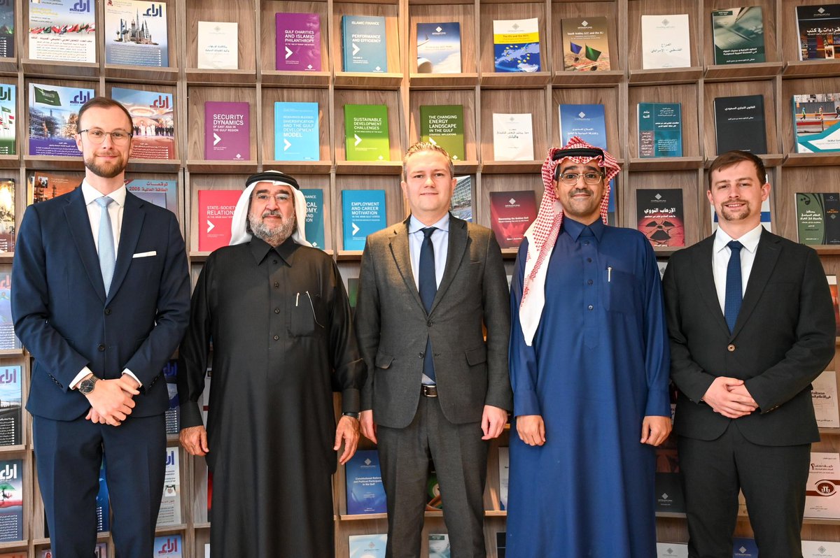 Gulf Research Center - مركز الخليج للأبحاث (@gulf_research) on Twitter photo Dr. Abdulaziz Sager, Chairman of the Gulf Research Center (GRC), held a meeting with Dr. Thomas Volk, Head of the Middle East and North Africa Department at the Konrad Adenauer Foundation <a href="/KASonline/">Adenauer-Stiftung</a>, along with his colleagues at the GRC office in Riyadh on December 11, 2024. The Dr. Abdulaziz Sager, Chairman of the Gulf Research Center (GRC), held a meeting with Dr. Thomas Volk, Head of the Middle East and North Africa Department at the Konrad Adenauer Foundation <a href="/KASonline/">Adenauer-Stiftung</a>, along with his colleagues at the GRC office in Riyadh on December 11, 2024. The