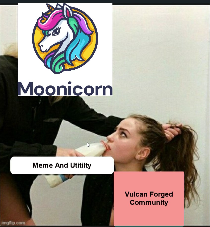 Infinitefables's tweet image. Vulcan Forged thought they were safe... until Moonicorn showed up! 😜

💥 Memes + utility = 🔥 Who knew memes could actually do something? 🤯

The community’s officially Moonicorn-ed! 🎉

#MemeToken @VulcanForged  @moonicorntomoon  #memecoins #meme @WryonTheTroll @Elysium_VF