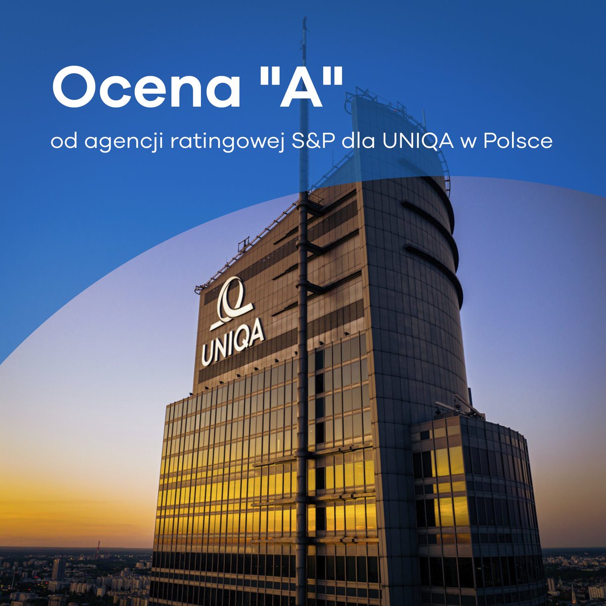 I to jest news 🔥 Agencja ratingowa S&amp;P przyznała <a href="/UNIQAPolska/">UNIQA Polska</a> wysoką ocenę A, z perspektywą stabilną. Ocena uwzględnia: 
💪bardzo dobre wyniki finansowe #UNIQA, 
💪skuteczność modelu biznesowego i 
💪kluczową rolę w strategii Grupy.
Więcej 👉 media.uniqa.pl/informacje-pra…