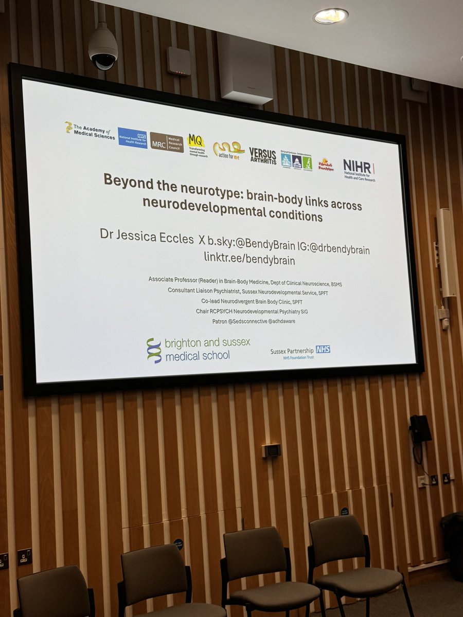 <a href="/MullerSedgwick/">Ulrich Müller-Sedgwick</a> <a href="/BendyBrain/">BendyBrain: Dr Jessica Eccles</a> Beyond the neurotype: Dr. Eccles explores complex but ever present brain-body links &amp; overlap across neurodevelopmental conditions,especially hyper-mobility in neurodevelopmental &amp; psychiatric conditions &amp; beyond @SamuelJTromans <a href="/SanaHashmi5/">Dr Sana Fatima</a> <a href="/rcpsychDPSIG/">RCPsych Digital Psychiatry SIG</a> <a href="/rcpsychNY/">RCPsych Northern & Yorkshire</a> #NDPSIG2024