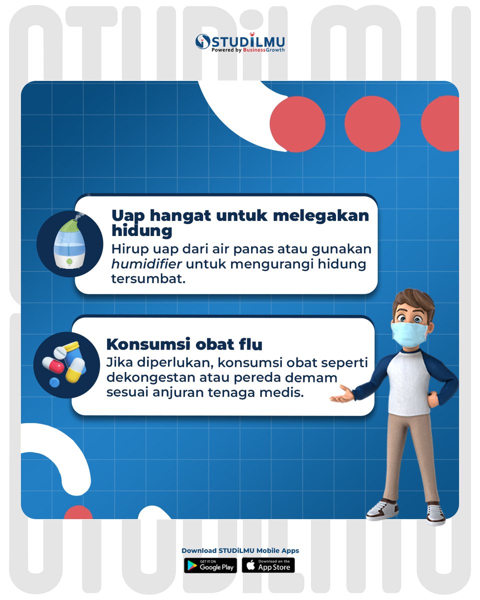 STUDILMU's tweet image. Saat musim hujan tiba, flu sering jadi tamu tak diundang. Tapi, jangan biarkan flu menghalangimu menjalani aktivitas.

Yuk, simak tips dari SiMIN untuk meredakannya!

#STUDiLMU #BusinessGrowth #flutips #stayhealthy #musimhujan #tipssehat