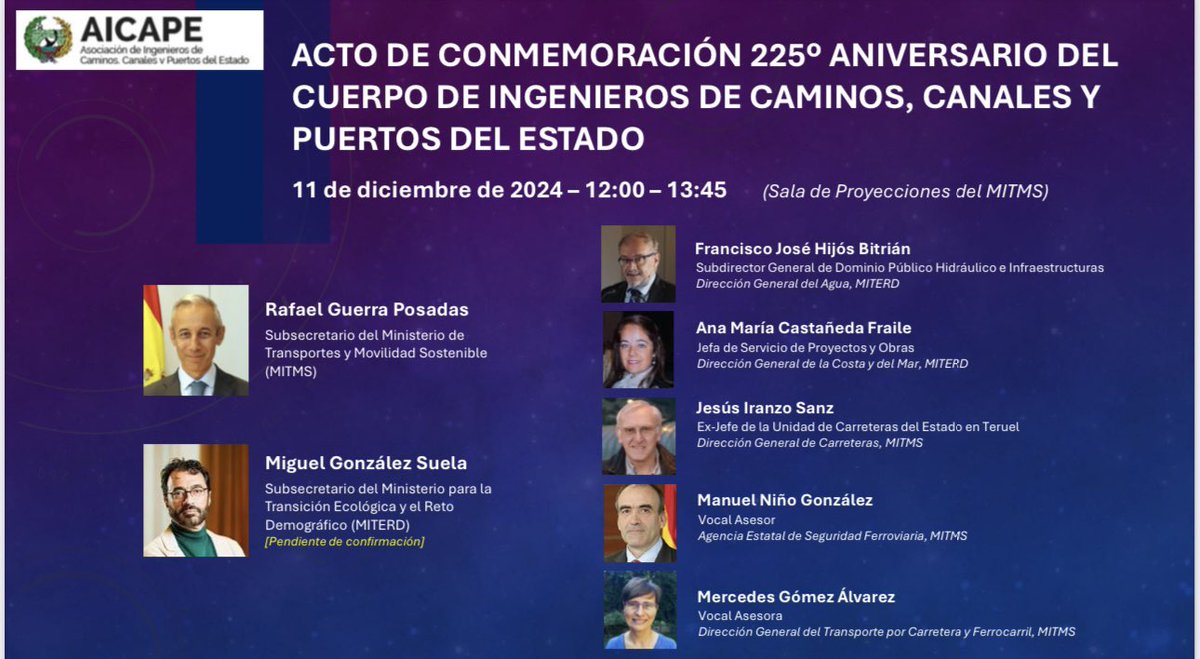 Fedeca (@fedecacentral) on Twitter photo En 1799 se creaba el Cuerpo de Ingenieros de la Inspección General de Caminos y Canales.
Desde Fedeca queremos felicitar a nuestros compañeros Ingenieros de caminos, canales y puertos por su 225 aniversario y darles las gracias por invitarnos hoy.
<a href="/transportesgob/">Ministerio Transportes y Movilidad Sostenible</a> <a href="/AicapeMedia/">AICAPE</a> En 1799 se creaba el Cuerpo de Ingenieros de la Inspección General de Caminos y Canales.
Desde Fedeca queremos felicitar a nuestros compañeros Ingenieros de caminos, canales y puertos por su 225 aniversario y darles las gracias por invitarnos hoy.
<a href="/transportesgob/">Ministerio Transportes y Movilidad Sostenible</a> <a href="/AicapeMedia/">AICAPE</a>