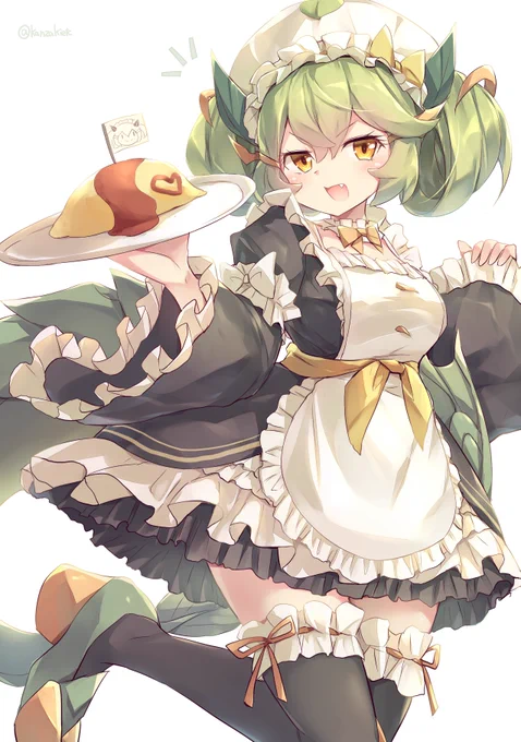 ドラメの新規がフリフリしてたから今まで描いたフリフリメイドを再掲する 
