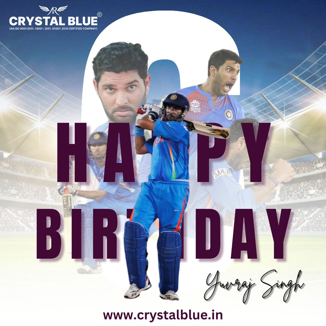 crystal_bluein's tweet photo. Wishing a very Happy Birthday to the Prince of Indian Cricket – Yuvraj Singh! Your story inspires millions! 🌟🇮🇳 #YuvrajSingh #BornToWin #CricketIcon #CrystalBlue https://t.co/6Q4r1HNdsJ