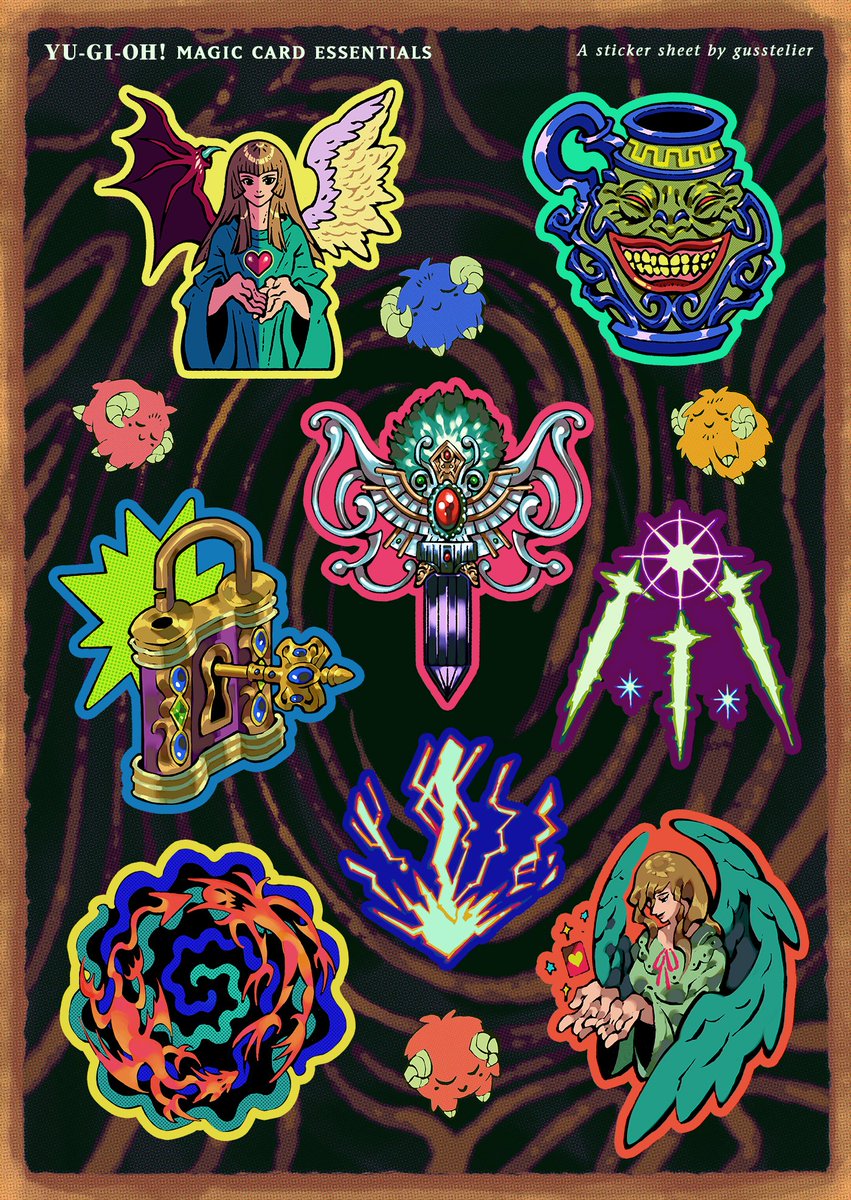 Yugioh Magic Card Essentials... a sticker sheet by me