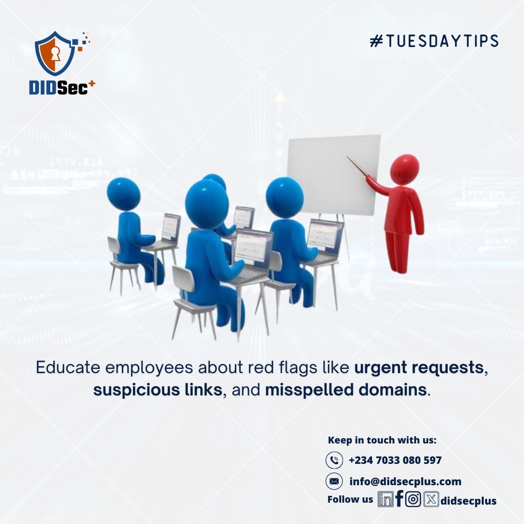 didsecplus's tweet photo. Tuesday Tip: Stay Cyber-Safe!
🚨 Beware of urgent requests—verify before acting.
🔗 Hover over links; avoid suspicious URLs.
🔍 Spot misspelled domains; small changes can be threats.
Awareness is the first line of defense!
#Didsecplus #Cybersecurity #TuesdayTips https://t.co/8E5nbsyTZz