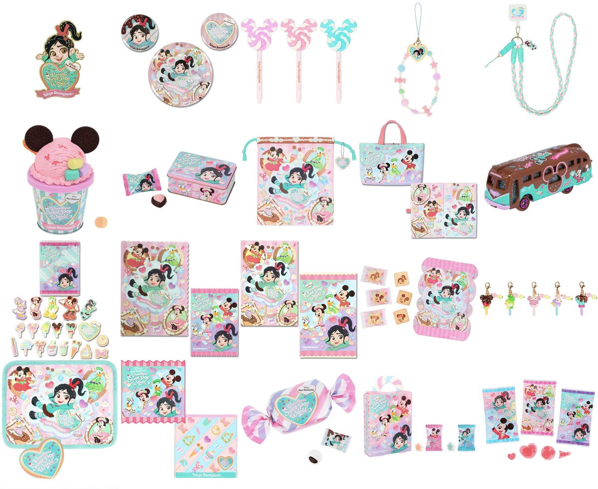 1月14日より、ディズニー＆カンパニーにて「ヴァネロペのスウィーツ・ポップ・ワールド」の甘くておいしそうなスウィーツがたくさん描かれたグッズが販売されます。

tokyodisneyresort.jp/treasure/vanel…
#TDR_now #TDR__now #TDR_MD