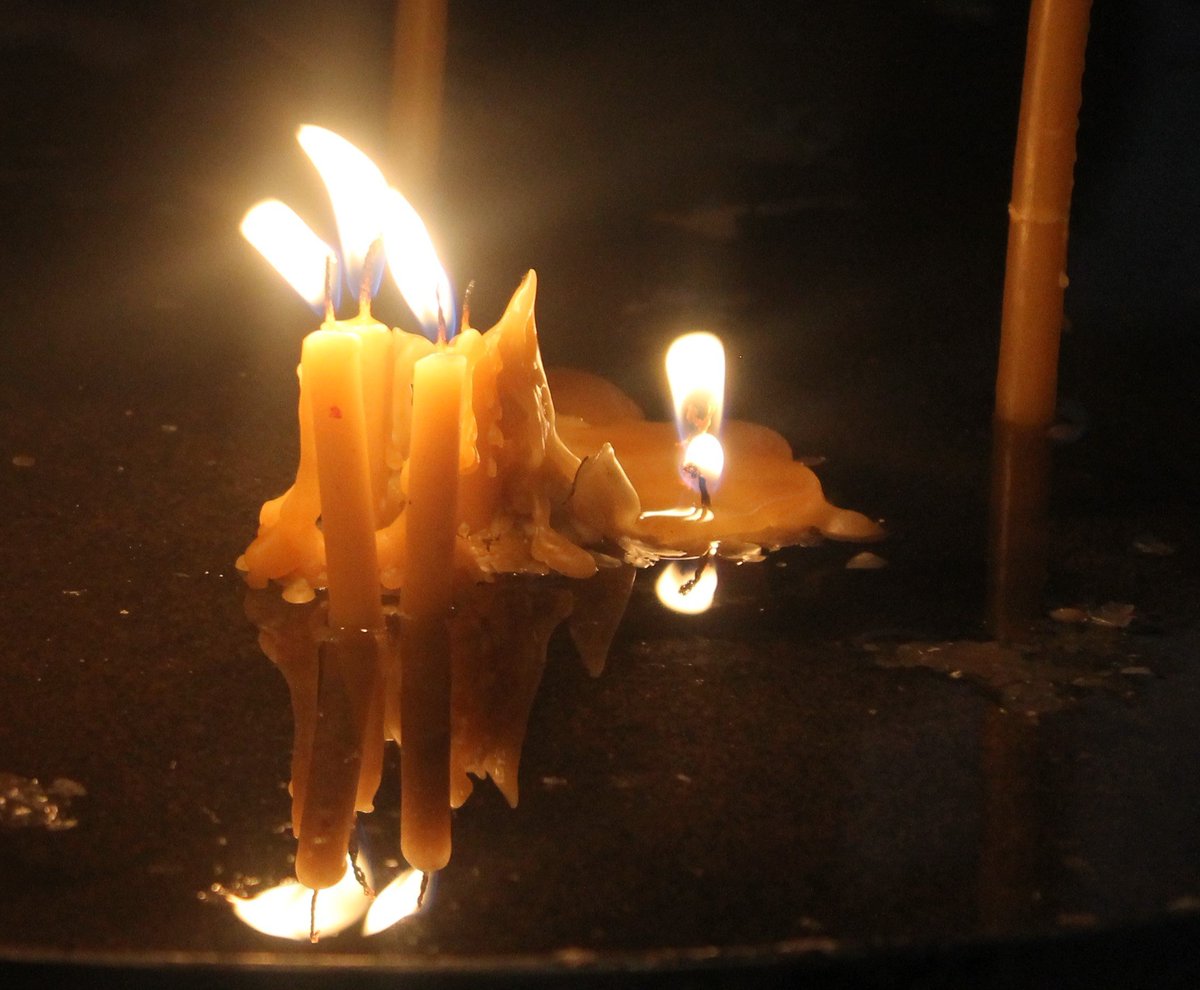 'For I am every dead thing,          
In whom Love wrought new alchemy'                            
                             (Donne, Nocturnal upon St. Lucy's Day) 

Candles in the Church of the Holy Sepulchre for #StLucysDay traditionally the darkest day of the year.