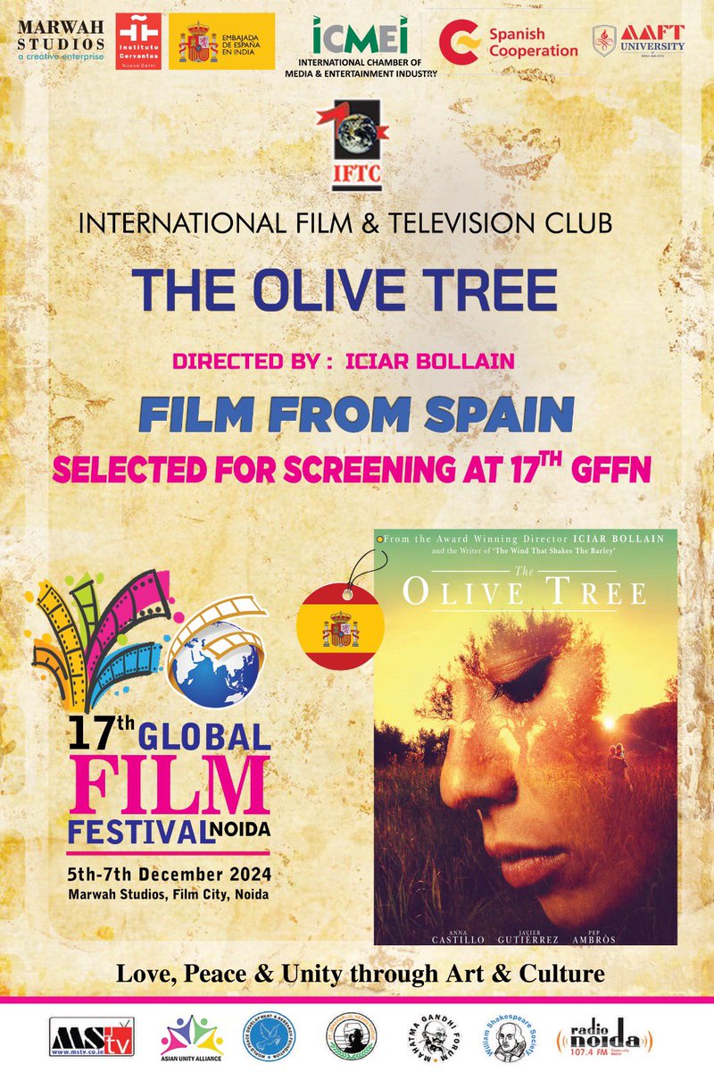 EmbEspIndia's tweet image. The Ambassador of 🇪🇸 to 🇮🇳, H.E. Juan Antonio March Pujol, attended the Global Film Festival 2024 🎬 in Noida. Spain proudly contributed to the festival with the projection of the film ‘El Olivo’.
🇪🇸🤝🇮🇳 

#FilmFestival #SpaIndia #CulturalExchange