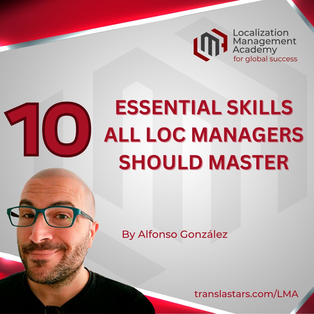 TranslaStars's tweet photo. 🚀 Want to excel in #LocalizationManagement? 
Alfonso González shares 10 essential skills: strategic vision, cultural expertise, tech know-how, data mastery &amp; more! 
🌍💻 Dive into our carousel &amp; join the convo! 
👇 Learn from the pros: https://t.co/GVEHLzMwOC #localization #xl8 https://t.co/ySjhqXyrWZ