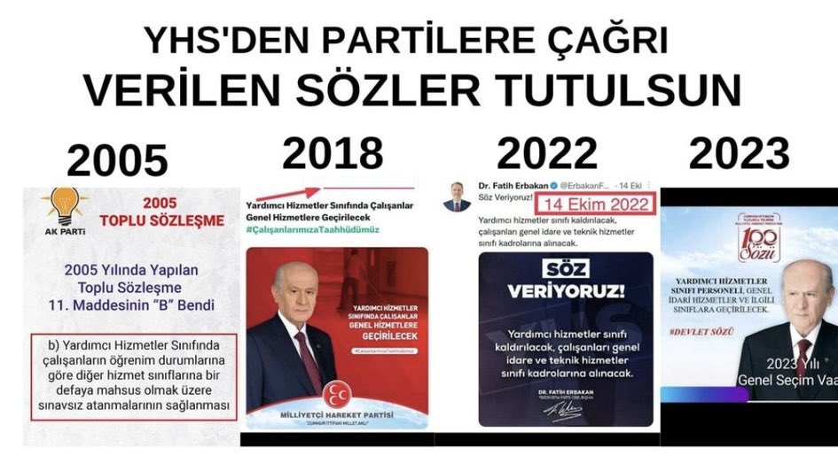 #YardımcıHizmetlerSınıfı bıktı!

<a href="/isikhanvedat/">Prof. Dr. Vedat Işıkhan</a> <a href="/abdulhamitgul/">Abdulhamit Gül</a> 
<a href="/NumanKurtulmus/">Numan Kurtulmuş</a> <a href="/MHP_Bilgi/">MHP</a>
<a href="/MhpTbmmGrubu/">MHP TBMM Grubu #MHP</a> <a href="/ifarukaksu/">İsmail Faruk Aksu</a>
<a href="/MKalayci42/">Mustafa Kalaycı</a> <a href="/PrfDrFilizKilic/">Prof. Dr. Filiz KILIÇ</a>
<a href="/erkanakcay45/">Erkan Akçay</a> <a href="/yasaryldrmMHP/">Yaşar Yıldırım</a>
<a href="/YildizFeti/">Feti Yıldız</a> <a href="/ismailozdemirrr/">İsmail ÖZDEMİR 🇹🇷</a>
<a href="/celal_adan/">Celal ADAN</a> <a href="/buyukataman/">İsmet Büyükataman</a> <a href="/gokayyuksel10/">Ekrem Gökay Yüksel</a>
<a href="/ersoyruhi/">🇹🇷Prof. Dr. Ruhi ERSOY</a> <a href="/oozgurbayraktar/">Özgür Bayraktar</a> <a href="/EOzdasli/">Doç. Dr. Esma Özdaşlı</a>