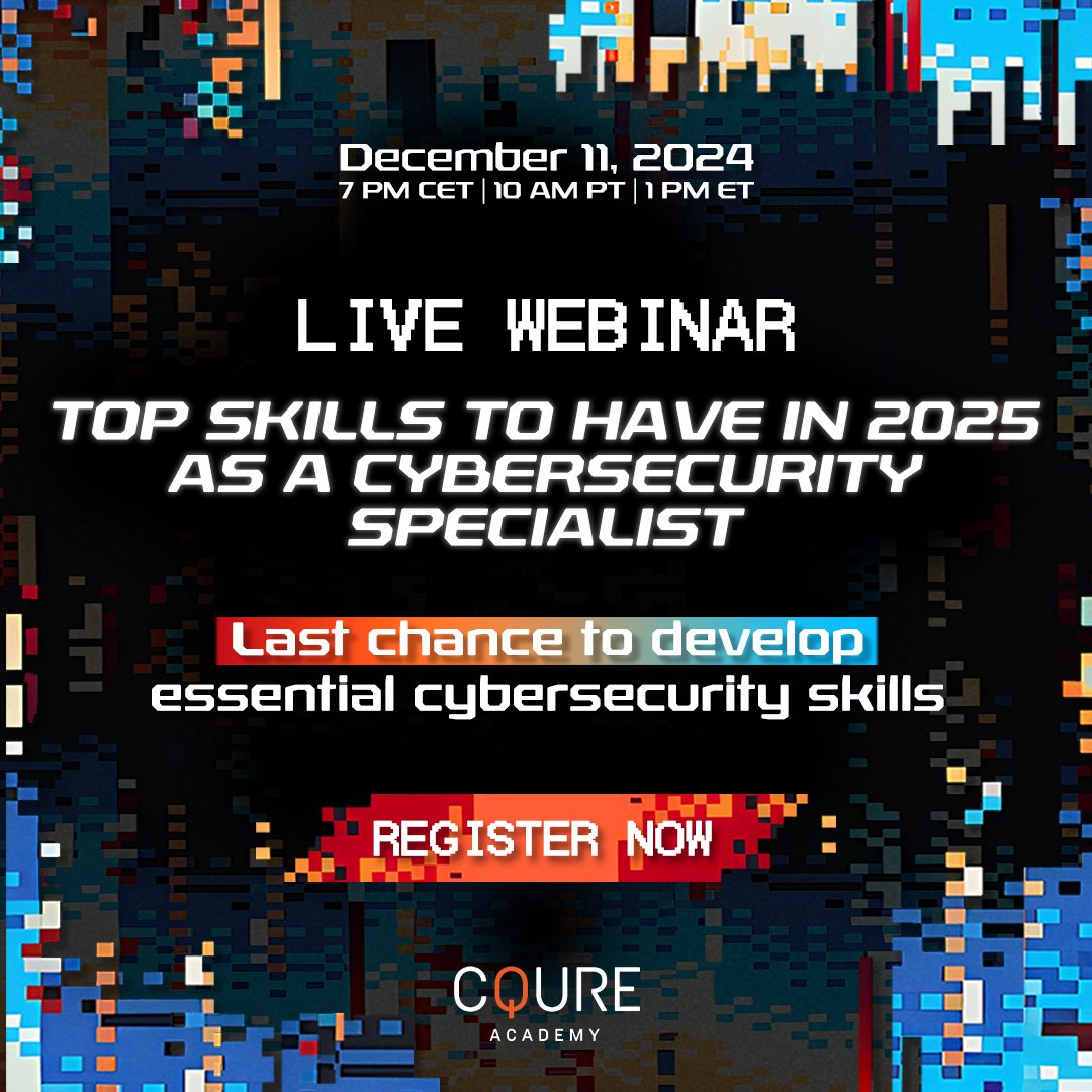 Paula Januszkiewicz (@paulacqure) on Twitter photo Let’s meet TODAY at the free live webinar on the Top Skills to Have as a Cybersecurity Specialist in 2025! 🙌
You can still sign up 👉cqureacademy.com/webinars/top-c…
Together with <a href="/beatazalewa/">Beata Zalewa (Zalnet)</a>,<a href="/Amr_Thabet/">Amr Thabet</a> and <a href="/samilaiho/">Sami Laiho</a>, we’ll share real-world tips and live demos, which are perfect for Let’s meet TODAY at the free live webinar on the Top Skills to Have as a Cybersecurity Specialist in 2025! 🙌
You can still sign up 👉cqureacademy.com/webinars/top-c…
Together with <a href="/beatazalewa/">Beata Zalewa (Zalnet)</a>,<a href="/Amr_Thabet/">Amr Thabet</a> and <a href="/samilaiho/">Sami Laiho</a>, we’ll share real-world tips and live demos, which are perfect for