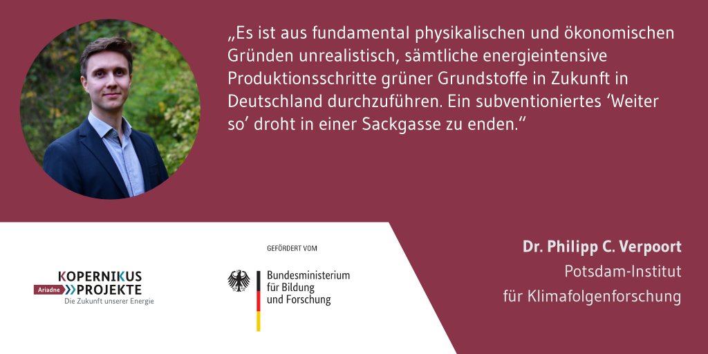 Kopernikus-Projekt Ariadne zur Energiewende (@ariadneprojekt) on Twitter photo Die #Transformation der energieintensiven #Industrie in Deutschland braucht realistische Zielsetzungen. #Ariadne-Forscher und Autor des neuen Reports <a href="/PhilippVerpoort/">Philipp C. Verpoort</a> vom <a href="/PIK_Klima/">Potsdam-Institut für Klimafolgenforschung PIK</a> erklärt warum.
Mehr dazu unter 👉 lnkd.in/eMgY52VV Die #Transformation der energieintensiven #Industrie in Deutschland braucht realistische Zielsetzungen. #Ariadne-Forscher und Autor des neuen Reports <a href="/PhilippVerpoort/">Philipp C. Verpoort</a> vom <a href="/PIK_Klima/">Potsdam-Institut für Klimafolgenforschung PIK</a> erklärt warum.
Mehr dazu unter 👉 lnkd.in/eMgY52VV