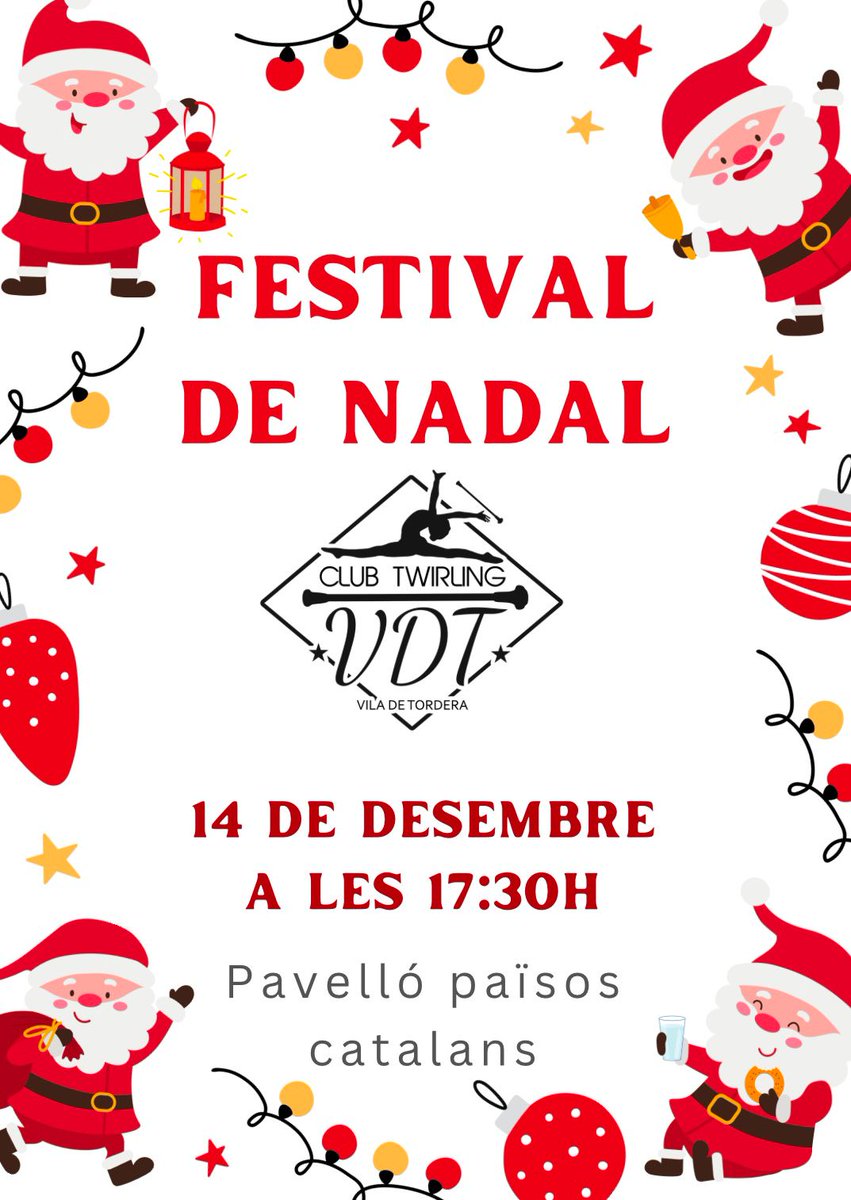 🌧 Bon dimecres!

🛼🏟 Aquest dissabte arriben dos festivals esportius en el municipi del <a href="/PATordera/">PA Tordera</a> i Twirling Vila de Tordera.

🤳🧐Podeu consultar l'agenda completa en aquest enllaç tordera.cat/actualitat/age…

#NadalTordera24 #TorderaSomriu