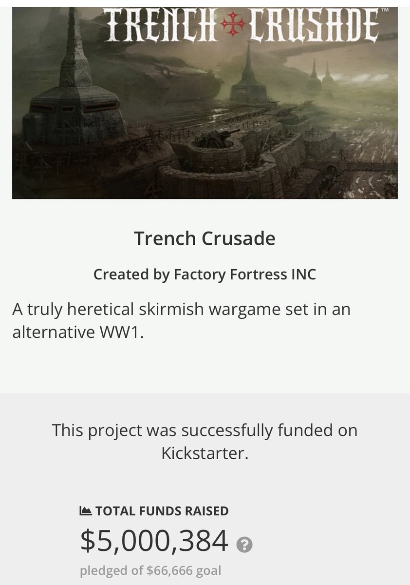 Trench Crusade just hit 5 million in Crowdfunding. The support our community has given us is out of this world. We will make sure we are worth the faith you’ve shown us.