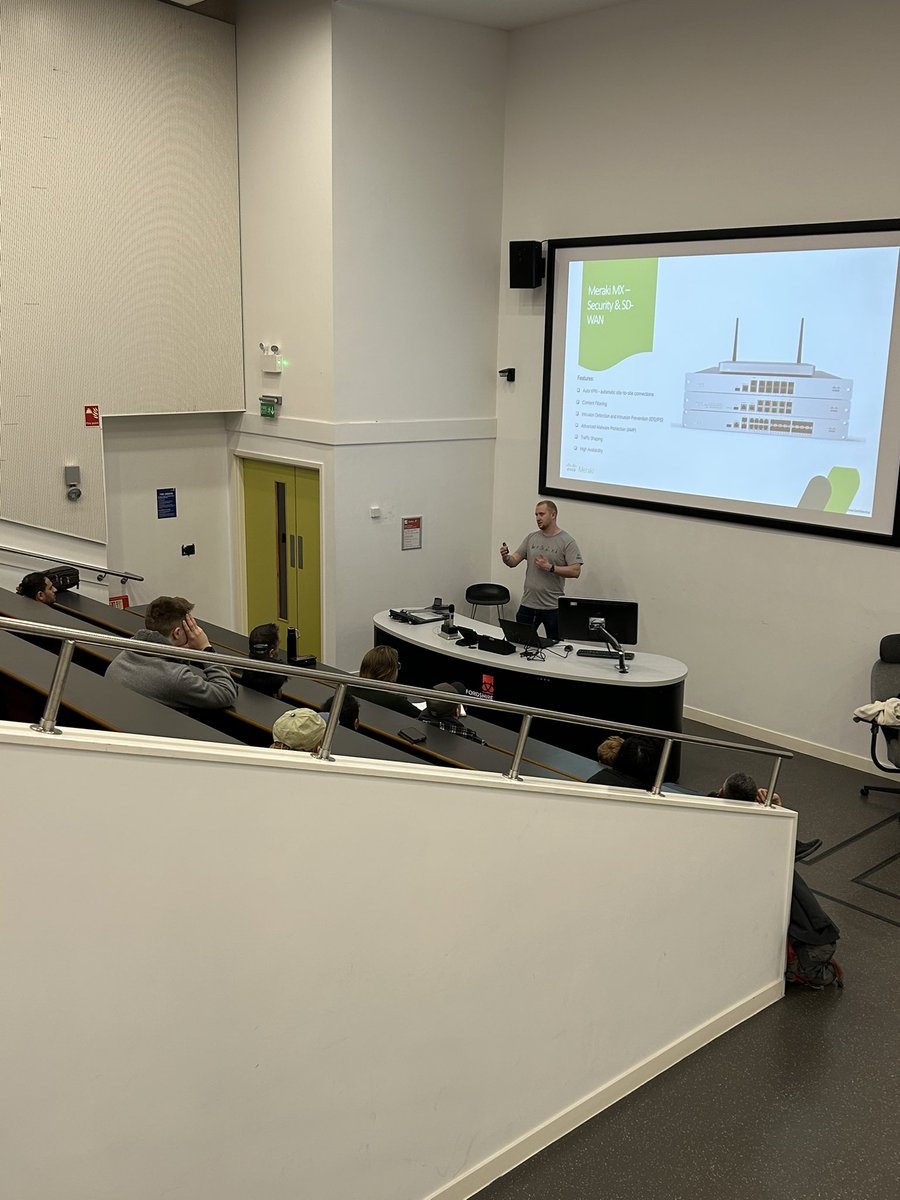 Dept of Computing (@staffscomputing) on Twitter photo Great to see one of our grads, Josh Smith working with #ciscomeraki talking to our students about cloud provisioned networks #staffsuni Great to see one of our grads, Josh Smith working with #ciscomeraki talking to our students about cloud provisioned networks #staffsuni