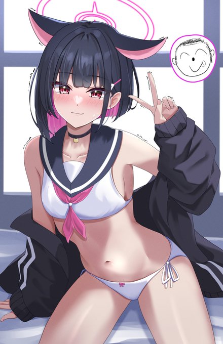 #今年も残りわずかなので今年一番伸びた絵を貼る 
セーラー水着カズサですかね 