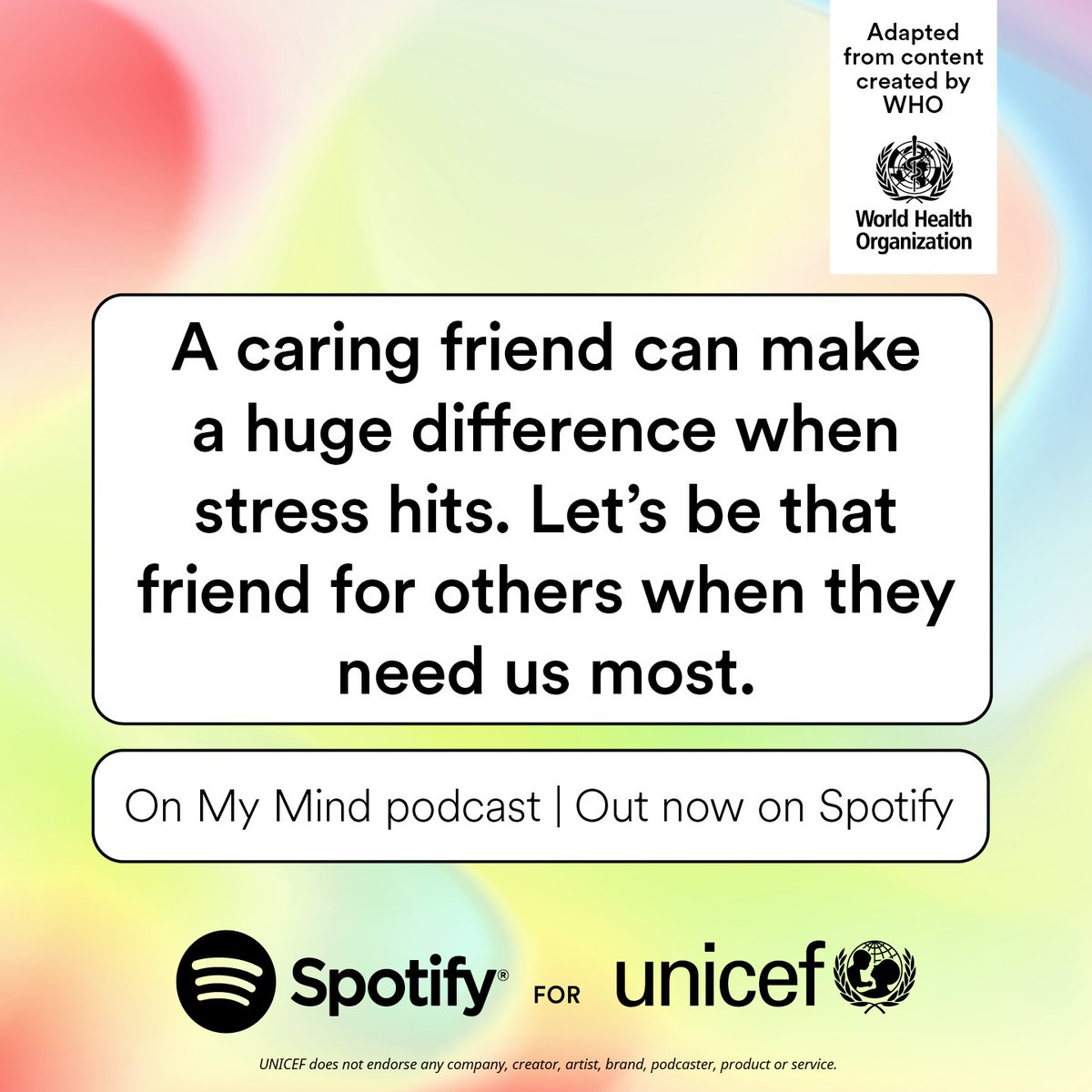 🤝Připojte se k tisícům mladých, kteří poslouchají podcast „On My Mind“ vzniklý ve spolupráci mezi Spotify a UNICEF. Společně vytváříme komunitu, která podporuje duševní zdraví.  spotify.com/ourmindsmatter 
#OurMindsMatter #OnMyMind