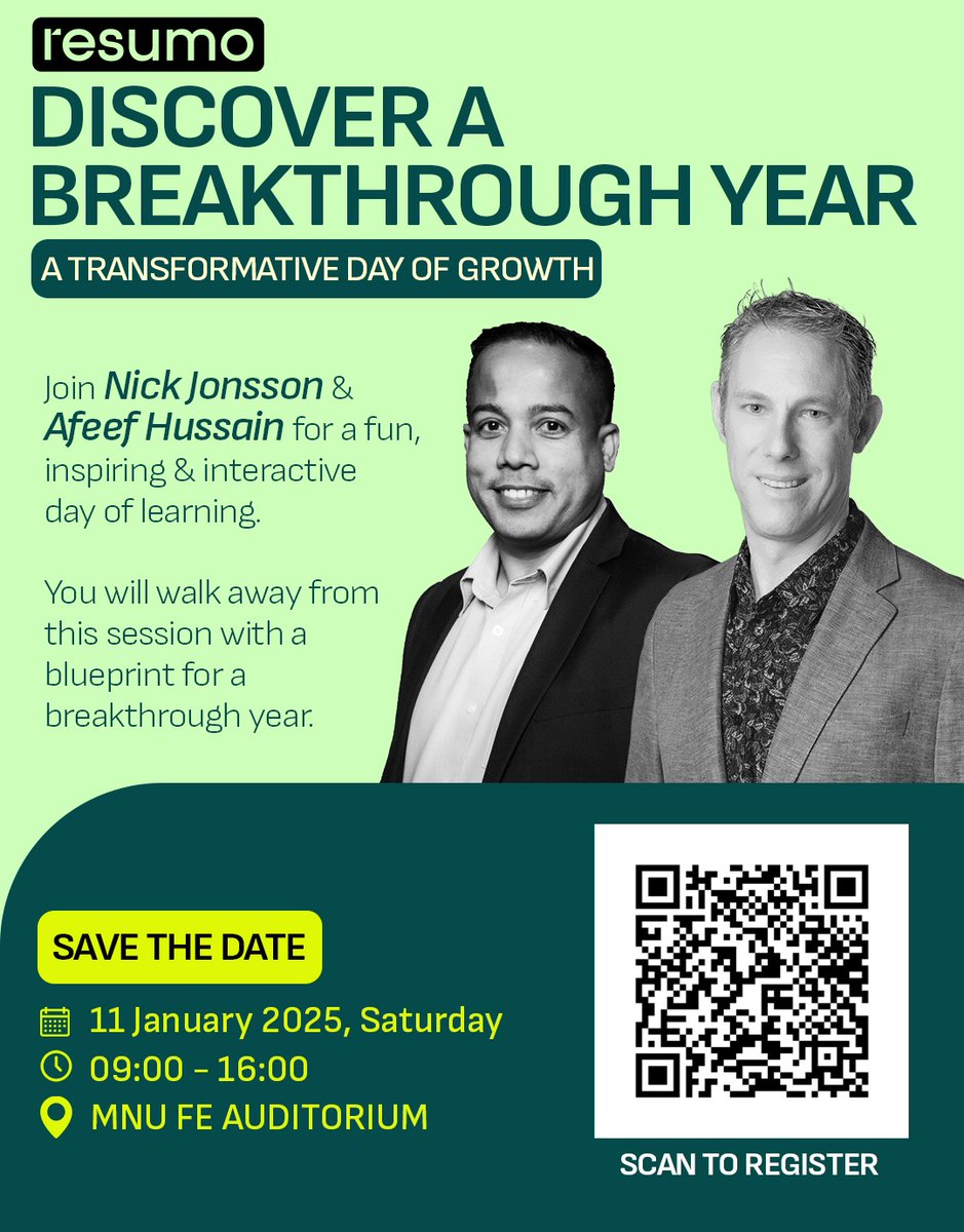 Discover Your Breakthrough Year: A Transformative Day of Growth

Step into 2025 equipped with the clarity, tools, and inspiration to make it your most impactful year yet.

Click Here to Register: shorturl.at/7pS3m

#PersonalGrowthMastery #BreakThroughYear #GrowthDay2025