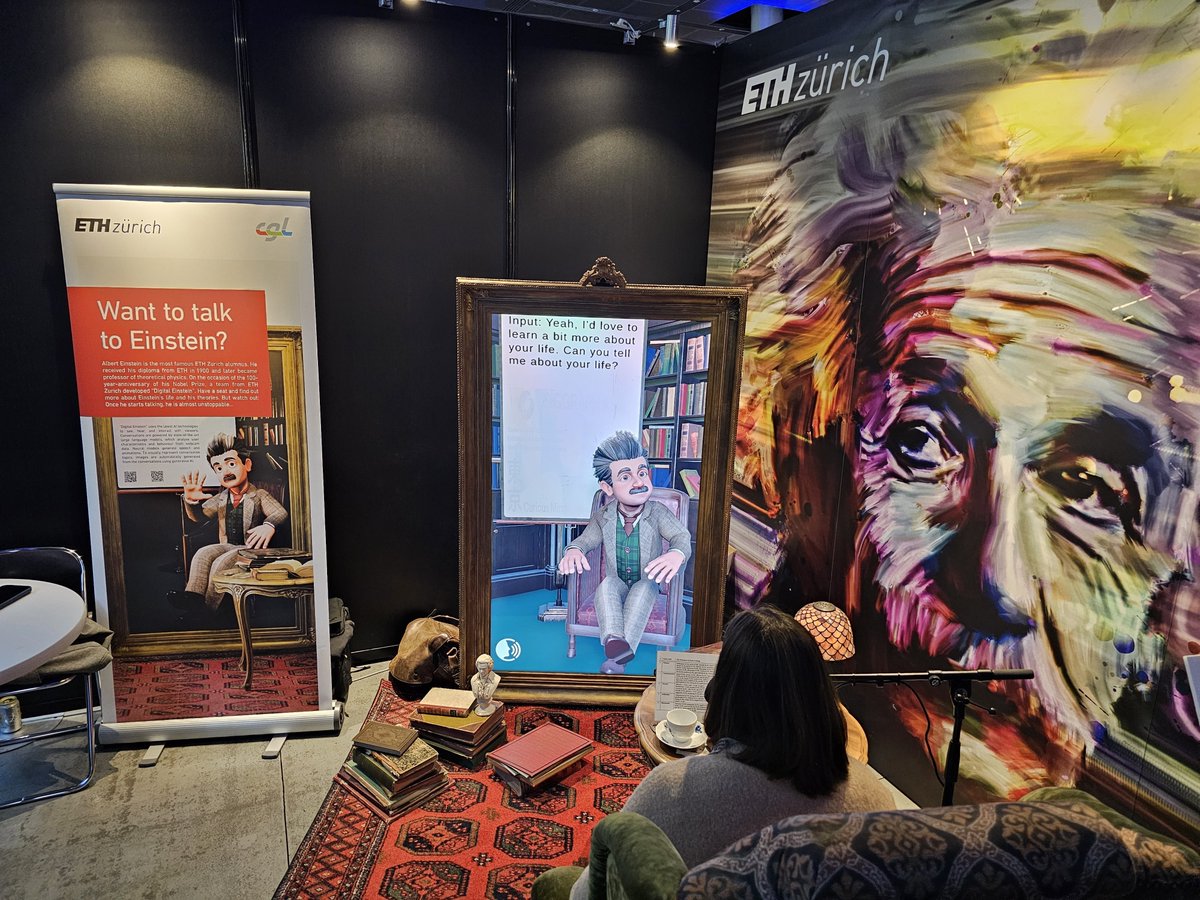 CGL_ETHZ's tweet image. We were thrilled to showcase Digital Einstein at #SIGGRAPHAsia2024 in Tokyo. Our platform delivered lifelike interactions with Albert Einstein at one of the world’s top conferences on computer graphics and interactive techniques!