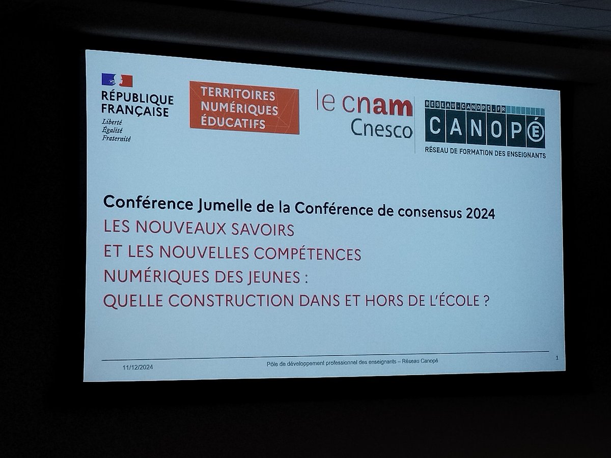 Grande joie d'intervenir pour la conférence jumelle de la conférence de consensus du Cnesco à Épinal autour des pratiques et compétences numériques des enfants et adolescents ! 
La Recherche avance, main dans la main avec les acteur.rices...Au service du terrain 💪