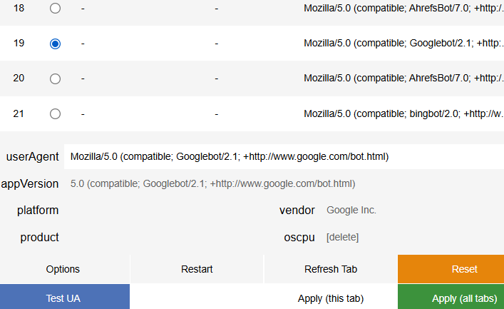 cdrik2022's tweet photo. Astuce SEO : N’oubliez pas d’installer une extension Chrome User-Agent Switcher pour analyser les stratégies de cloaking de vos concurrents ! 🔍😉 #SEO #Tips https://t.co/ODIHr8OAh4