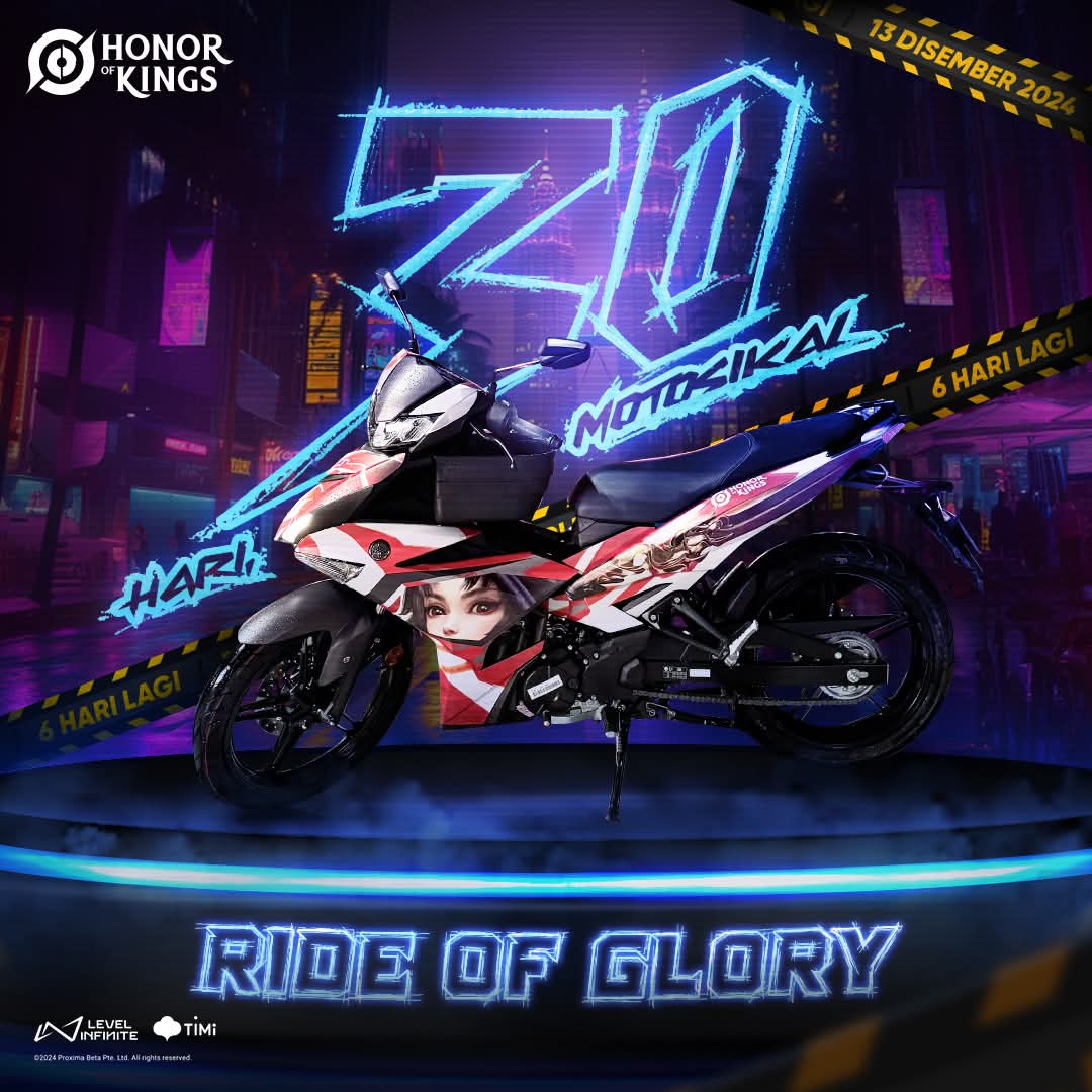 Fuhhhh HOK bagi hadiah motor siap custom wrap tu. Bukan 1, tapi 30 bijik bang.