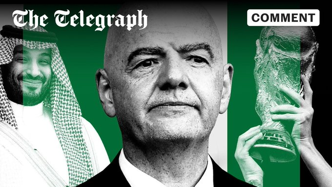 SALMMA1997's tweet photo. 🔴FIFA's decision to award the 2034 World Cup to Saudi Arabia is a blatant "grotesque sell-out," prioritizing financial gain over human rights. #RedCardForFIFA
The lack of competition in the bidding process & ongoing abuses, including the #Khashoggi murder, highlight FIFA's disregard for its own ethical commitments.
By @oliverbrown_tel
https://t.co/CG7I4BU1gF