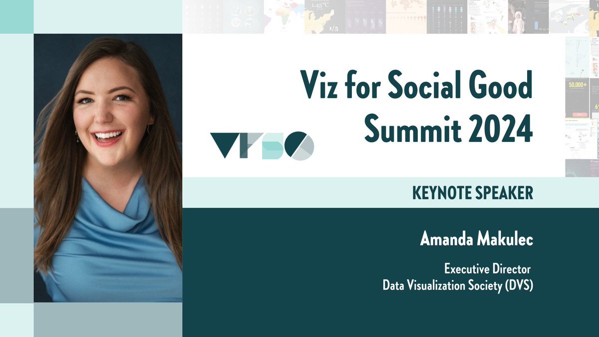 Don't miss #VFSGSummit2024 and the chance to hear from <a href="/abmakulec/">Amanda Makulec MPH</a>, Executive Director of <a href="/DataVizSociety/">Data Visualization Society</a>, about why good intentions just aren't enough in #DataViz! 🔊📊 

📅: 4:30 PM GMT on 13 Dec.

Register and learn more ➡️: vizforsocialgood.com/blog/2024/9/30….

#VizForSocialGood