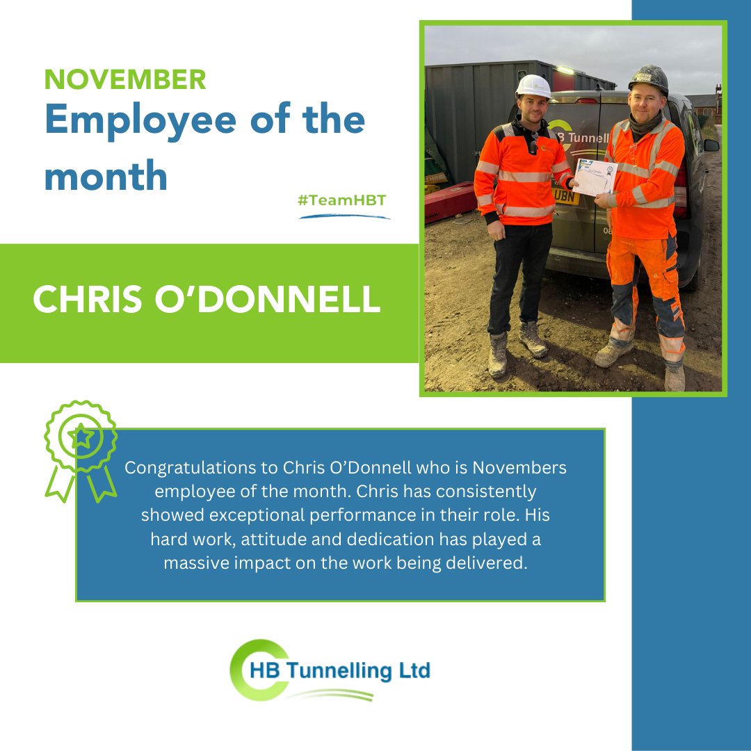 HB Tunnelling (@hbtunnelling) on Twitter photo Congratulations to November's Employee Of The Month ππ½
#TeamHBT #HBTunnelling Congratulations to November's Employee Of The Month ππ½
#TeamHBT #HBTunnelling