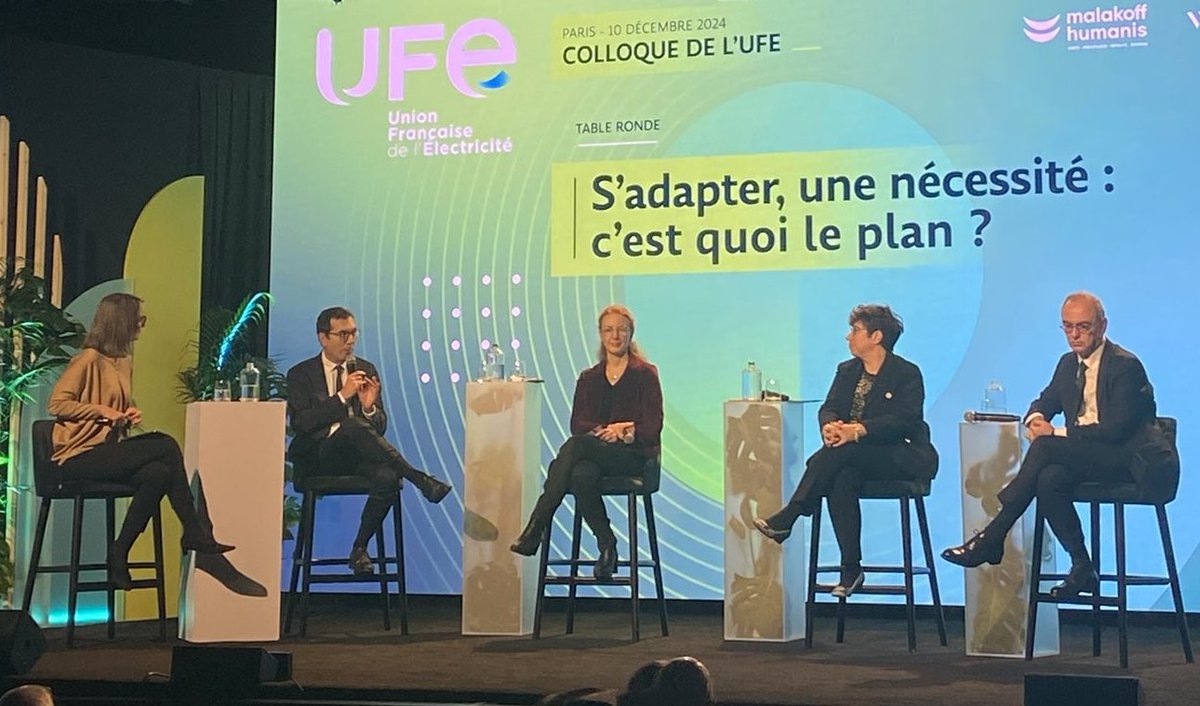 Au #ColloqueUFE, comment les plus grands gestionnaires des infrastructures de 🇫🇷 s’adaptent à la #TransitionEnergétique et au #ChangementClimatique ?   Échanges éclairants avec Sophie Mourlon (DGEC) ,
<a href="/M_Laigneau/">Marianne Laigneau</a>  <a href="/enedis/">Enedis</a> <a href="/XPiechaczyk/">Xavier Piechaczyk</a> <a href="/rte_france/">RTE</a> 
<a href="/JPFarandou/">Jean-Pierre Farandou</a> <a href="/GroupeSNCF/">Groupe SNCF</a>