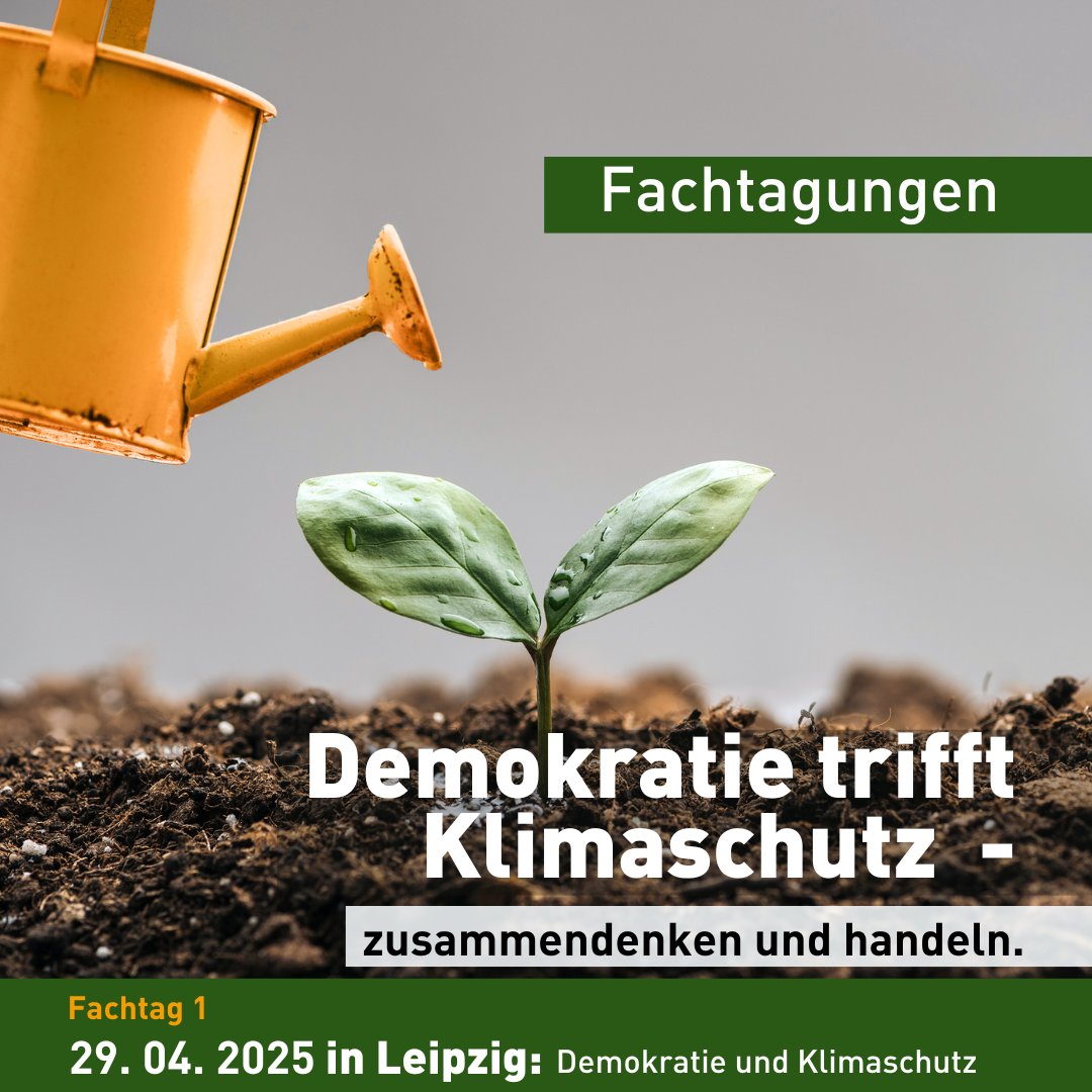 📣Einladung zum Fachtag 1 der Reihe „#Demokratie trifft Klimaschutz – zusammendenken und handeln."

🌱Thema: Wie #Klimaschutz demokratische Werte wie Gerechtigkeit + Teilhabe beeinflusst.

Wann: 29.04.2025
Wo: #Leipzig

🌱Alle Infos zum Fachtag:
kulturbuero-sachsen.de/fachtag-1-der-…