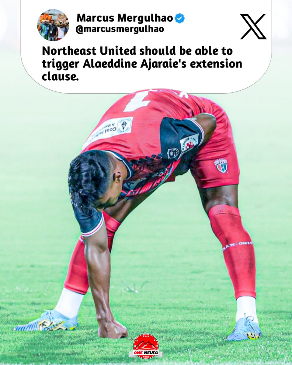 _oneneufc's tweet image. 🚨GOOD NEWS :- Marcus Mergulhao confirms that Northeast United should be able to trigger Alaeddine Ajaraie&apos;s extension clause!😍🔥
Official Announcement will coming soon!
#Neufc #Northeastunitedfc #highlanderbrigade #alaeddineajaraie #oneneufc #indiansuperleague