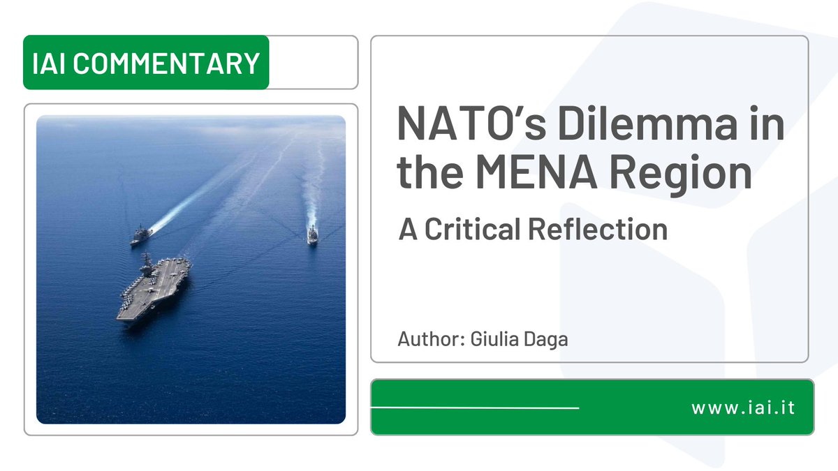 Istituto Affari Internazionali - IAI (@iaionline) on Twitter photo NATO’s attention to its Southern neighbours has taken multiple forms in the past few decades. However, the current lack of political consensus could exacerbate regional #security challenges rather than fostering stability
#IAICommentary by <a href="/giuls_daga/">Giulia Daga</a>➡️ iai.it/en/node/19199 NATO’s attention to its Southern neighbours has taken multiple forms in the past few decades. However, the current lack of political consensus could exacerbate regional #security challenges rather than fostering stability
#IAICommentary by <a href="/giuls_daga/">Giulia Daga</a>➡️ iai.it/en/node/19199
