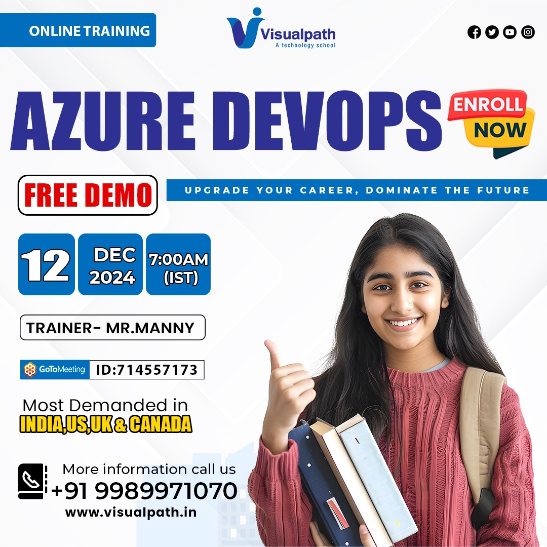 VisualpathPro's tweet image. Join Now: meet.goto.com/714557173
Attend Online #FreeDemo on #Azure_DevOps 
Demo on: 12th December @ 7:00 AM (IST).
Call us: +919989971070
WhatsApp: bit.ly/47eayBz
Visit us   visualpath.in/online-azure-d… 
#OnlineLearning #TechSkills #linux #azurecertification #microsoft