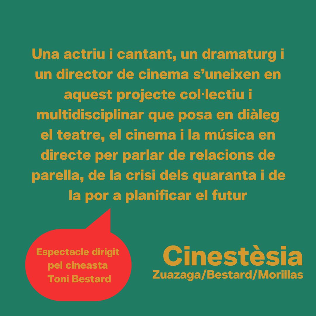 El #FestivaldelaParaula continúa amb les estrenes! Teatre, cinema i música en directe es donen la mà en aq projecte, capitanejat pel cineasta <a href="/tonibestard/">Toni Bestard</a> , acompanyat pel dramaturg <a href="/alfonsomorillas/">Alfonso Morillas</a> i l'actriu Aina Zuazaga.
🎟️ ENTRADES: shorturl.at/n6TAd