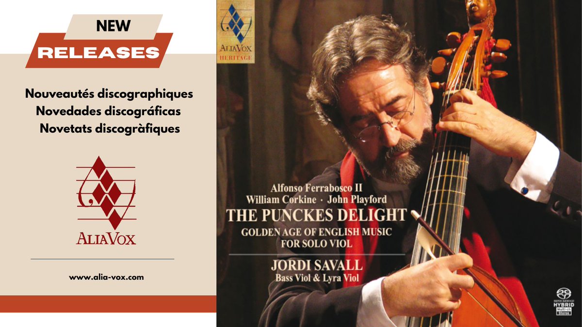 Latest CD releases · Dernières nouveautés en CD · Últimas novedades en CD · Últimes novetats en CD  

📀THE PUNCKES DELIGHT A.Ferrabosco II  W. Corkine J. Playford 📀

🔗Alia Vox Store: alia-vox.com/producte/the-p…

#JordiSavall  #EarlyMusic