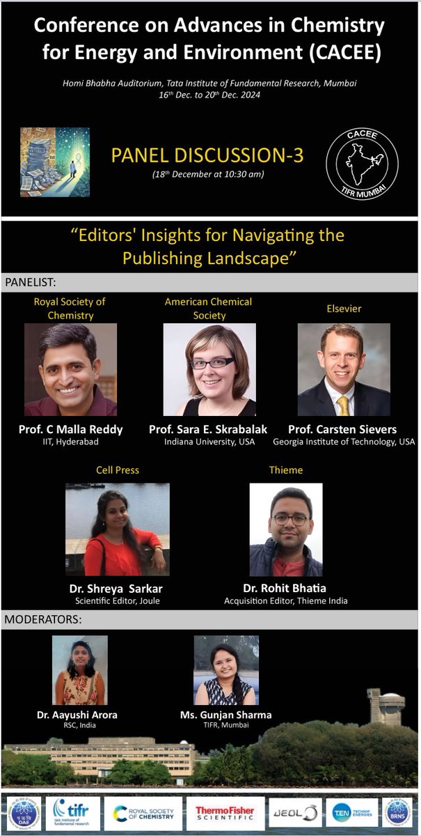 Vivek Polshettiwar (@vpolshettiwar) on Twitter photo Panel Discussion-3: “Editors’ Insights for Navigating the Publishing Landscape” at #CACEE2024!
18 Dec 2024 | 10:30 AM | TIFR, Mumbai
Top editors share tips for publishing success! <a href="/SaraSkrabalak/">Sara Skrabalak</a> <a href="/KamatlabND/">PKamat</a> <a href="/BhatiaRohit10/">Rohit Bhatia</a> <a href="/cmallareddy/">C Malla Reddy</a>
cacee2024.org
<a href="/co2india/">co2india</a> Panel Discussion-3: “Editors’ Insights for Navigating the Publishing Landscape” at #CACEE2024!
18 Dec 2024 | 10:30 AM | TIFR, Mumbai
Top editors share tips for publishing success! <a href="/SaraSkrabalak/">Sara Skrabalak</a> <a href="/KamatlabND/">PKamat</a> <a href="/BhatiaRohit10/">Rohit Bhatia</a> <a href="/cmallareddy/">C Malla Reddy</a>
cacee2024.org
<a href="/co2india/">co2india</a>